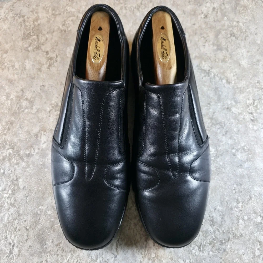 Bruno Magli Slip On Faumo Shoes Mens 11.5 Black Leather Loafers Dress *Read Desc